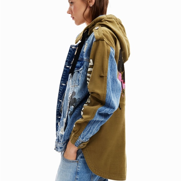 Desigual -Mickey Mouse Denim Parka Hybrid Jacket - Picture 3 of 14